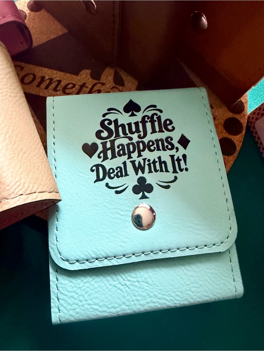 NEW Leatherette Customized Playing Card Holder Pick one - Picture 4 of 6
